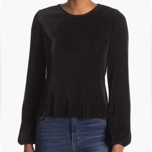 NWT Wayf Metallic Pleated Blouse